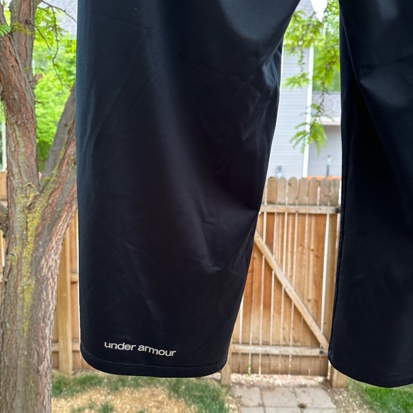 ⭐️ last Chance ⭐️ Under Armour Cropped Wide Leg Workout Black Pants Large - Picture 5 of 15